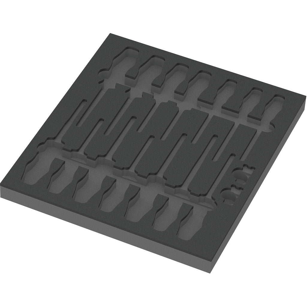 Wera 9811 schuimrubberen inzetstuk voor vde schroevendraaiers set 1, zonder gereedschap inlay (zwart grijs)