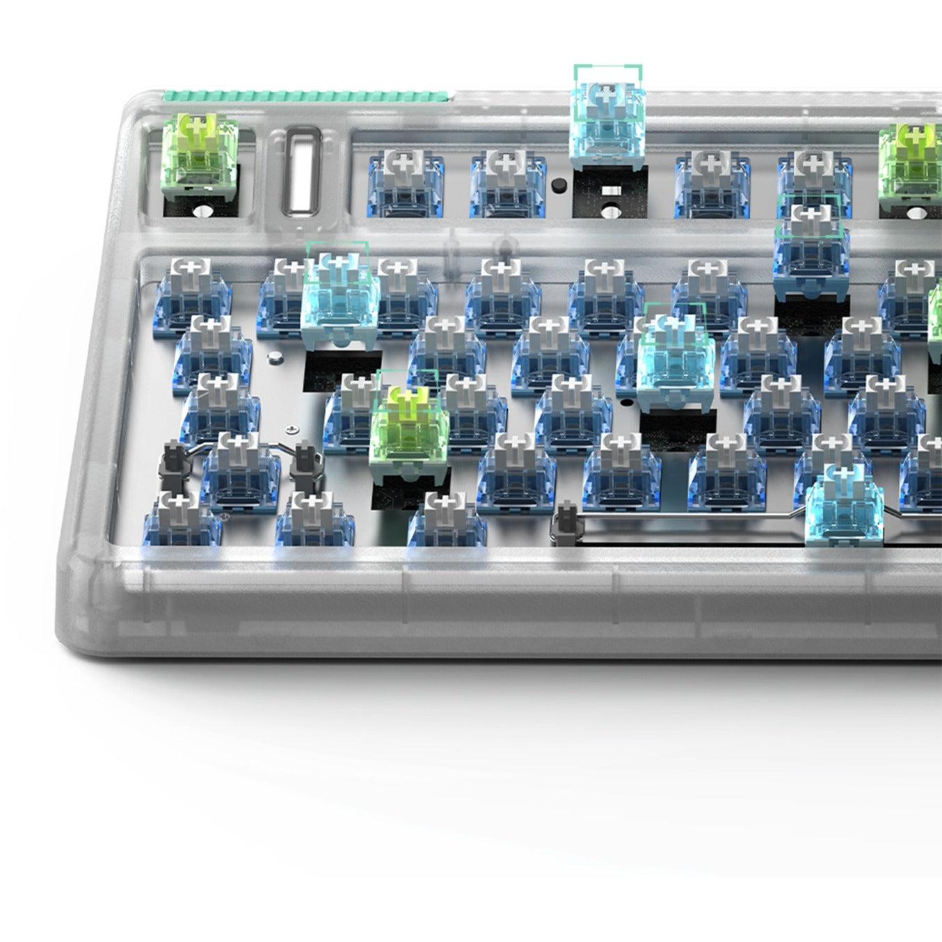 Iqunix og80 wormhole wireless mechanical keyboard (grijs, us lay-out (qwerty), cherry mx brown, 80% (tkl), rgb leds, hot-swappable, pbt, 2.4ghz | bluetooth 5.1 | usb-c)