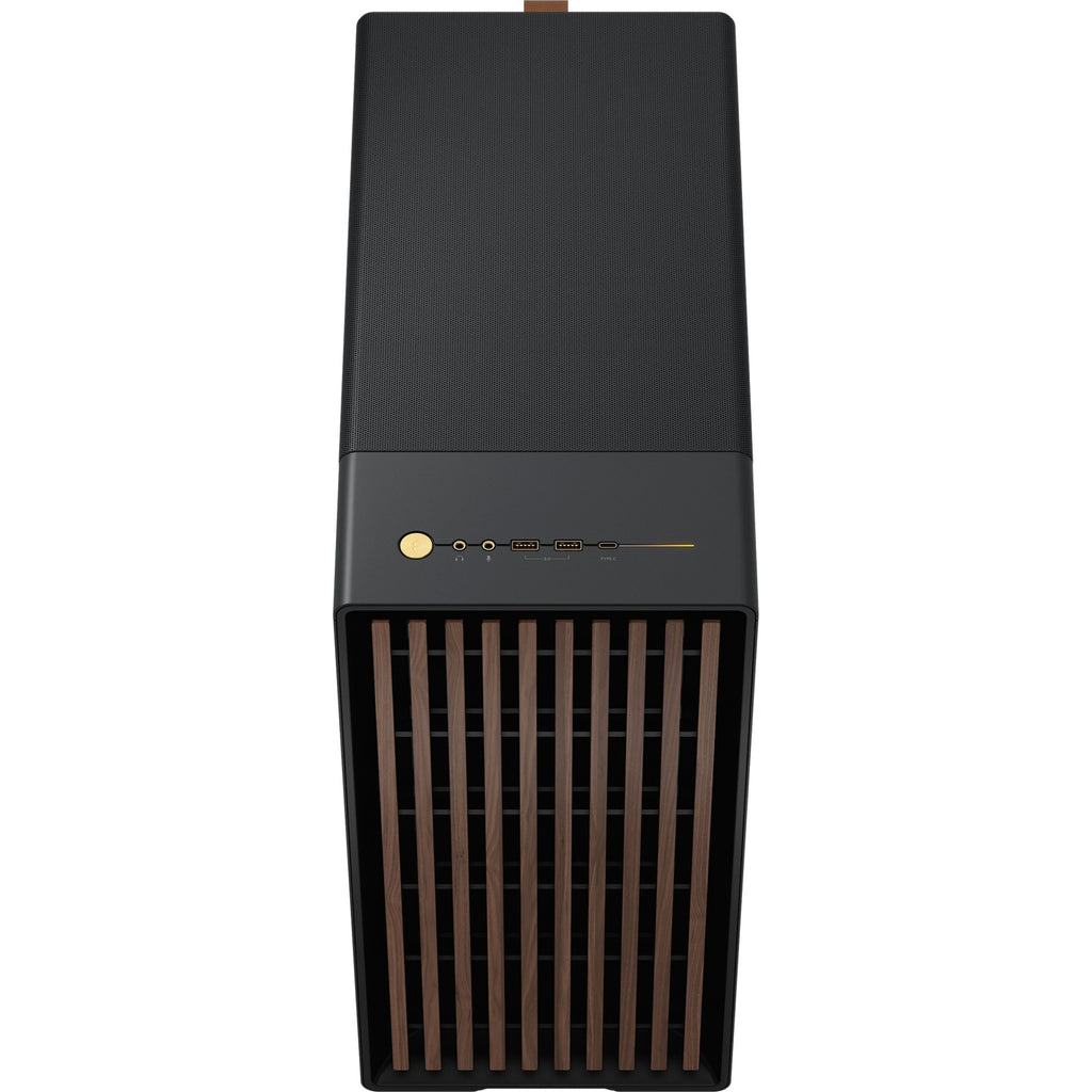Fractal design north midi tower behuizing (zwart houtkleur | 2x usb-a | 1x usb-c)