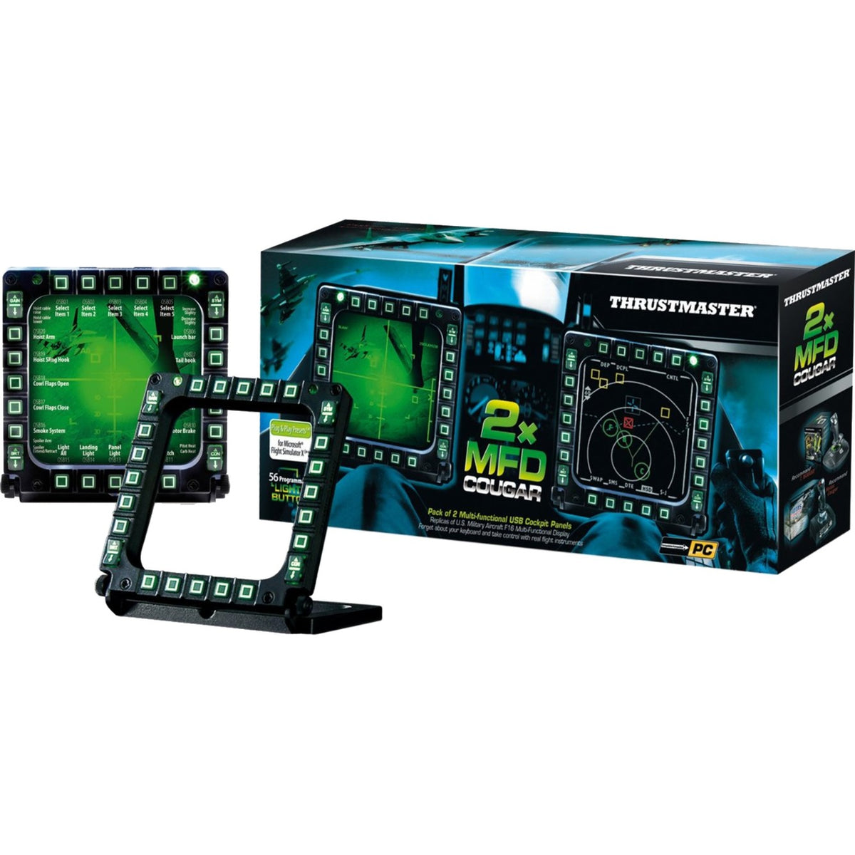 Thrustmaster mfd cougar pack instrumentenpaneel (zwart, pc)