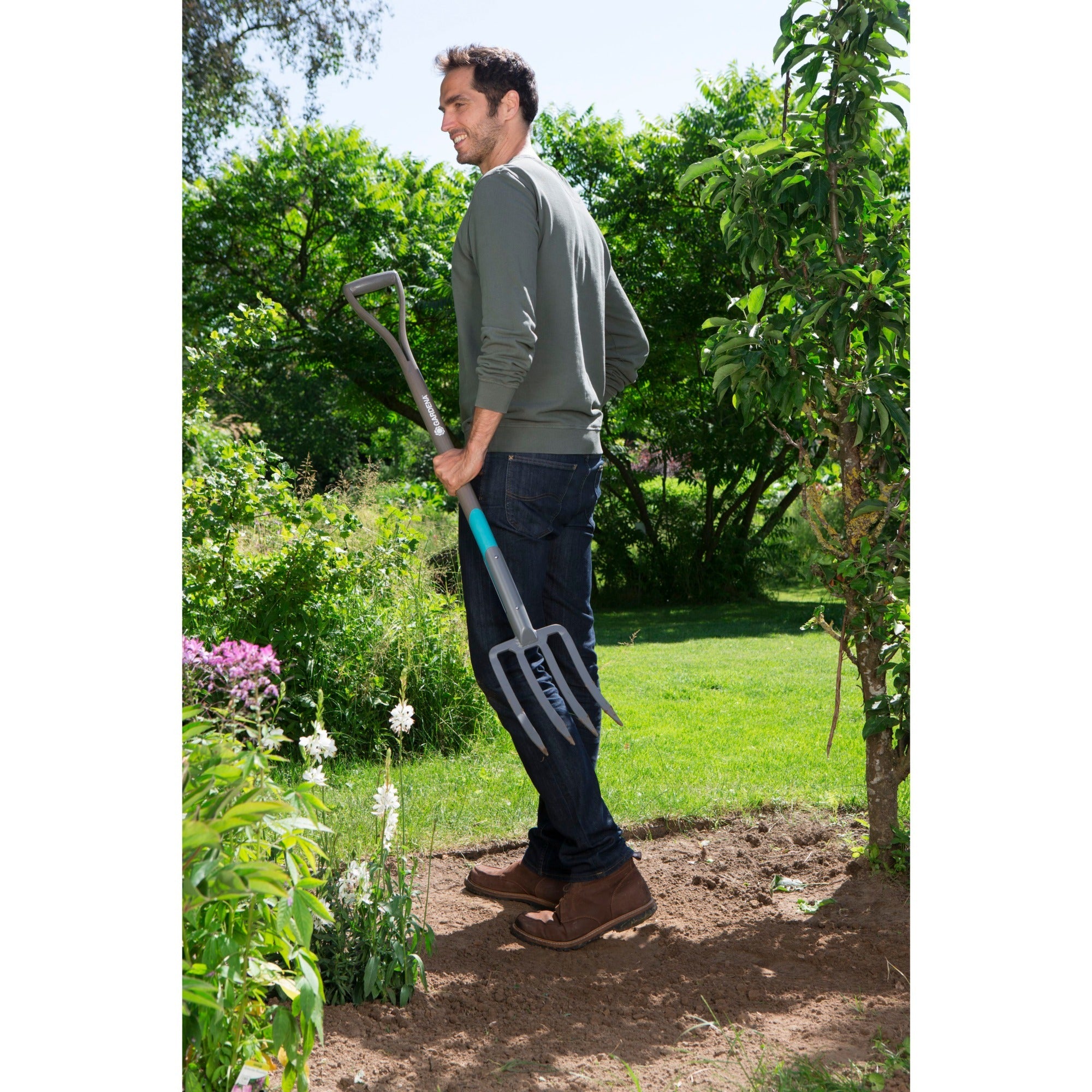 Gardena natureline spitvork - fsc keurmerk - grijs