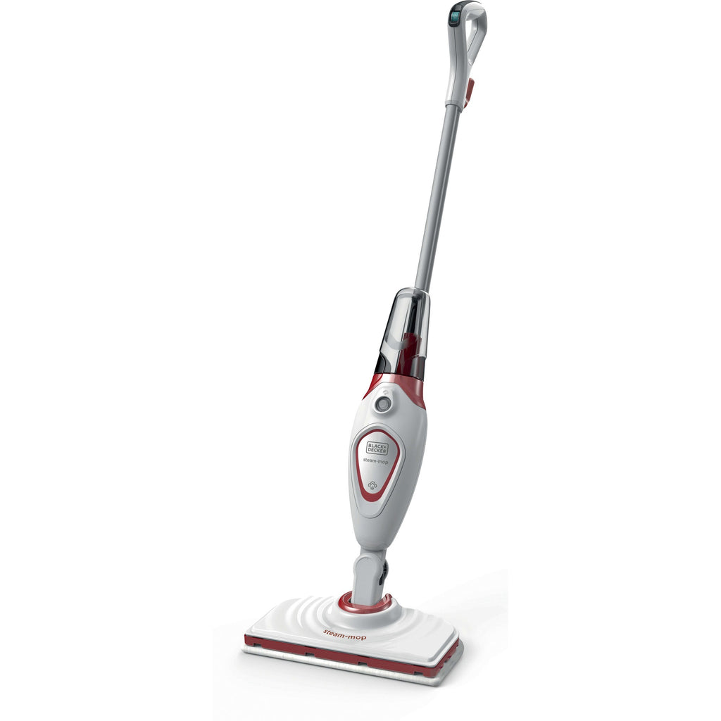 Black+decker bds1616r 1600w steam-mop met 2 stoomdoeken stoomreiniger (wit rood)