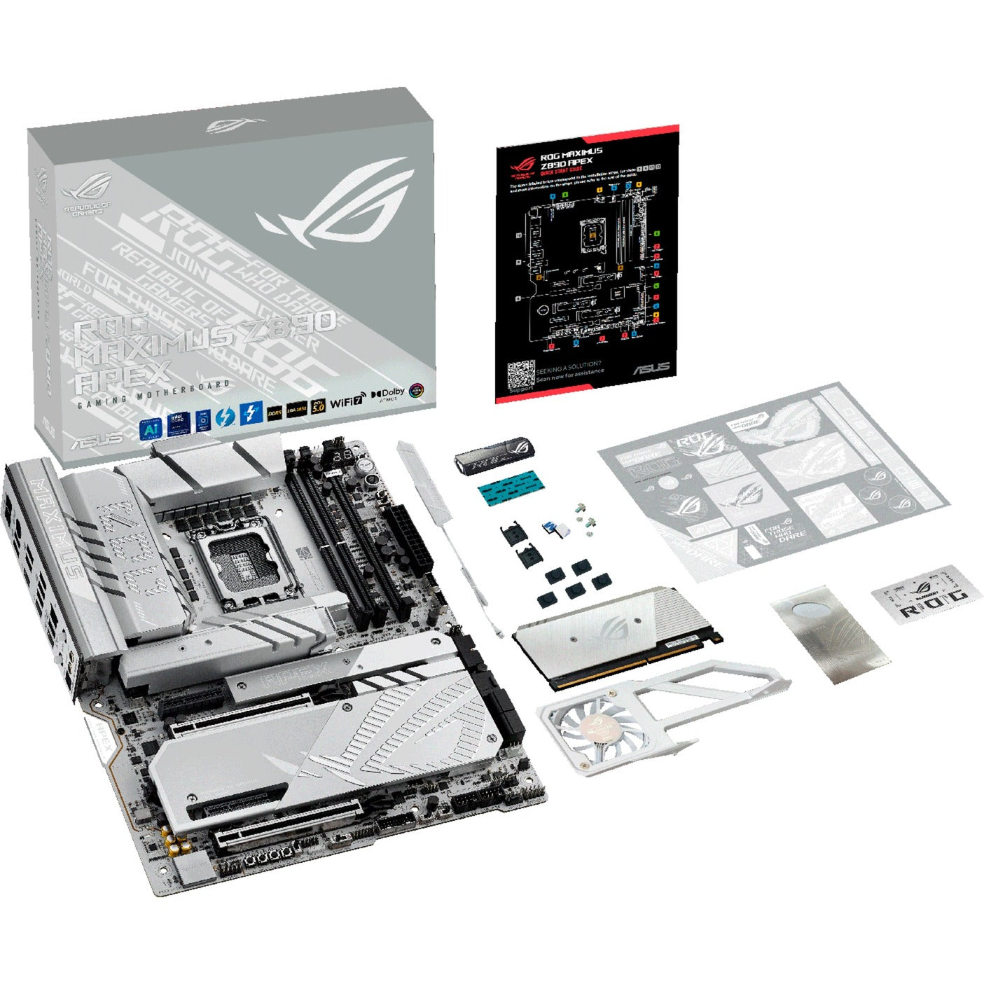 Asus rog maximus z890 apex socket 1851 moederbord (raid, 5gb-lan, wi-fi 7, bt, sound, atx)
