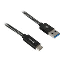 Sharkoon usb 3.2 kabel, usb-a > usb-c (zwart grijs, 0,5 meter)