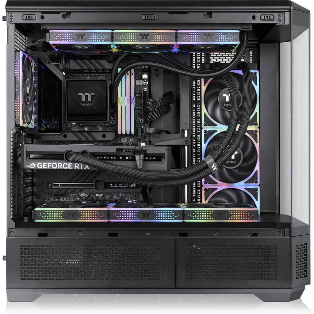 Thermaltake view 600 tg big tower behuizing (zwart | 2x usb-a | 1x usb-c | tempered glass)