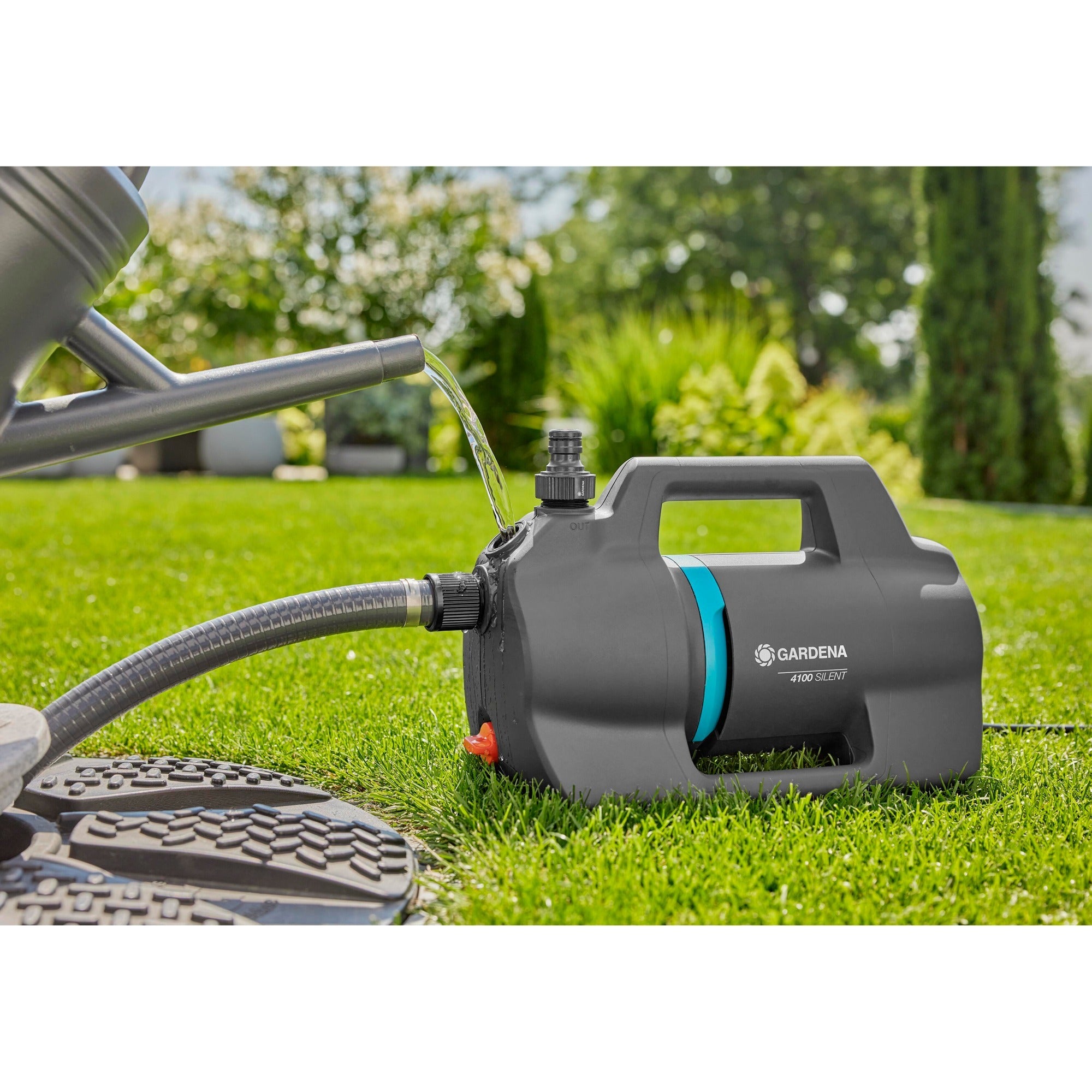 Gardena besproeiingspomp 4100 silent (donkergrijs turquoise, 550 watt)