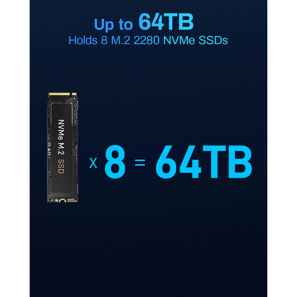 Terramaster f8 ssd plus nas (zwart, 1x 10gbe, hdmi, usb)