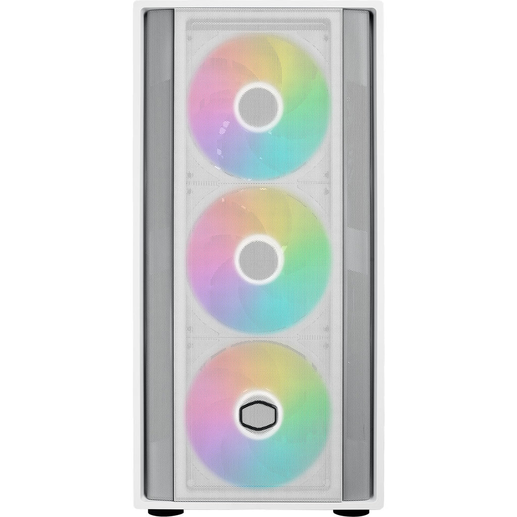 Cooler master masterbox 600 midi tower behuizing (wit | 2x usb-a | 1x usb-c | rgb | tempered glass)