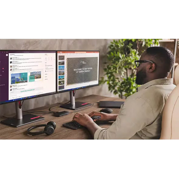 Lenovo usb-c-travel dock voor 2 schermen (met adapter) dockingstation (zwart)