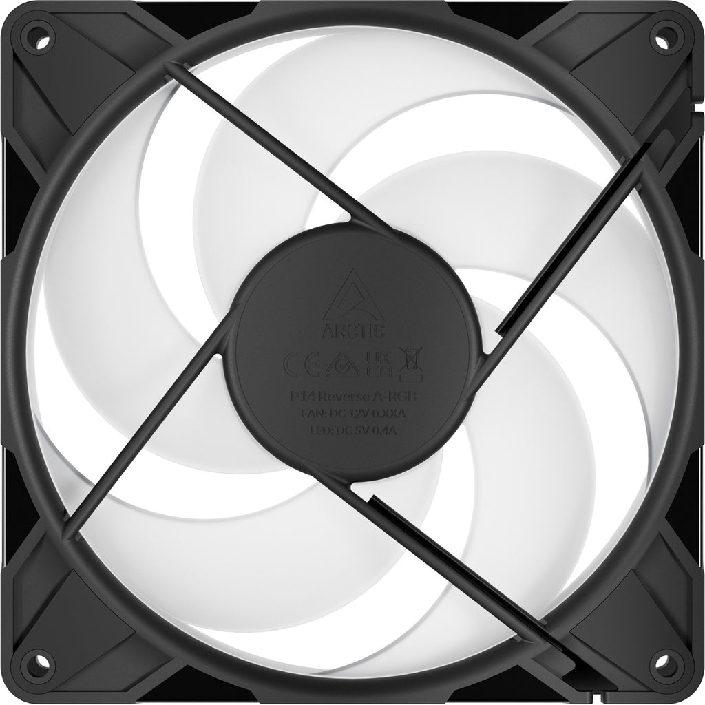 Arctic p14 pro reverse a-rgb case fans (zwart, 3 stuks, 140 x 140 x 30 mm, pwm, 3 stuks)