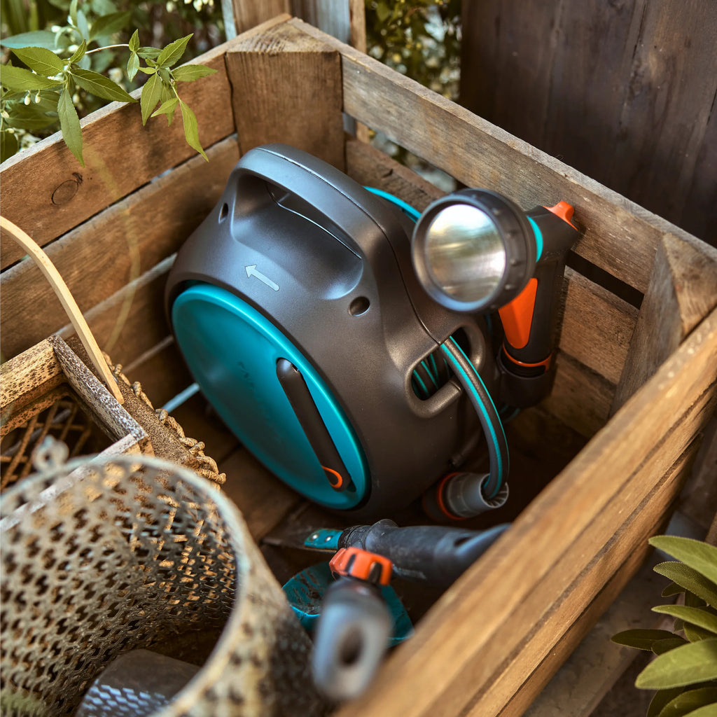 Gardena draagbare slangenbox move slanghaspel (grijs turquoise, 18692-20)