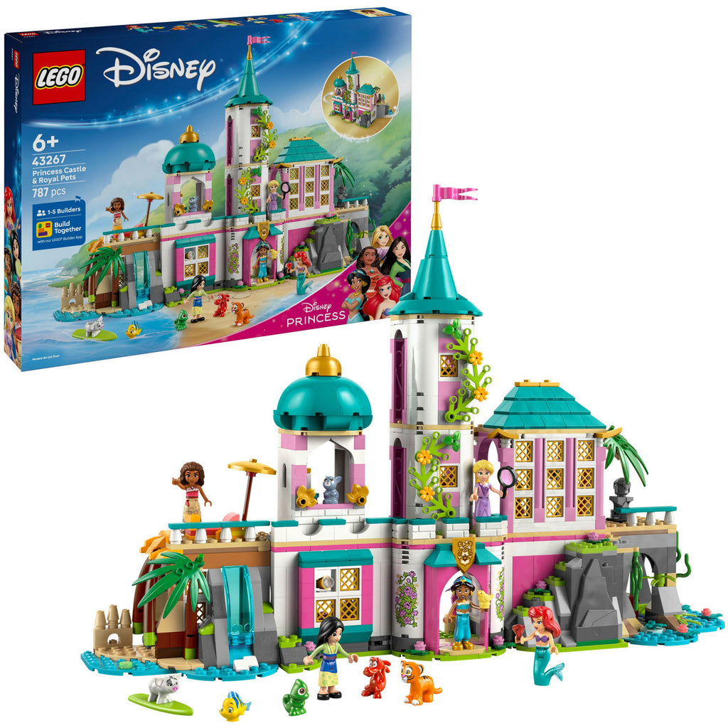 Lego disney - prinsessenkasteel en koninklijke huisdieren constructiespeelgoed (43267)