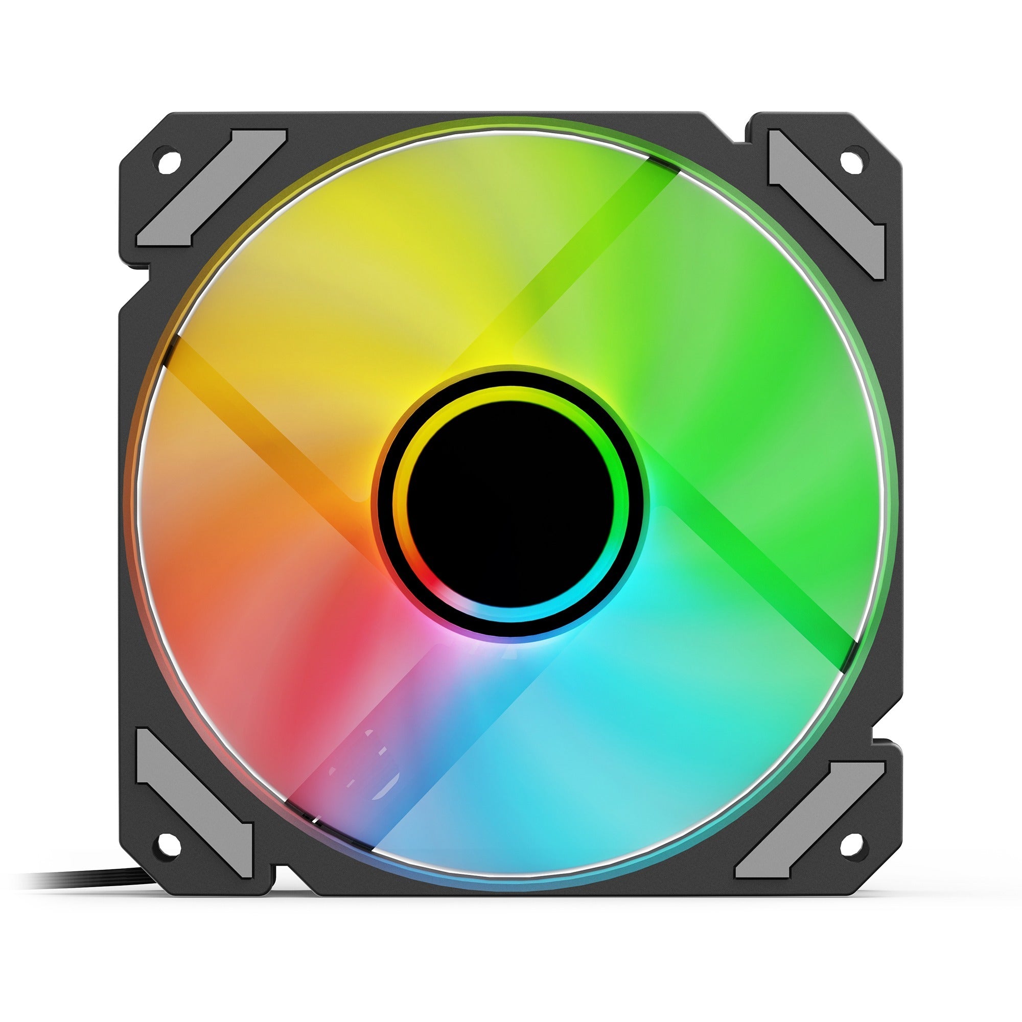 Sharkoon shark mirror rgb pwm reverse case fan (zwart, 120 x 120 x 25 mm)