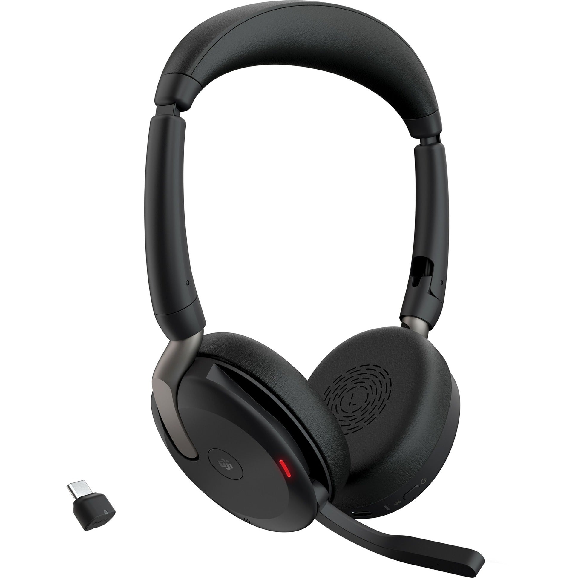 Jabra evolve2 65 flex duo, ms on-ear headset (zwart, stereo, usb-c, link380c, microsoft teams)