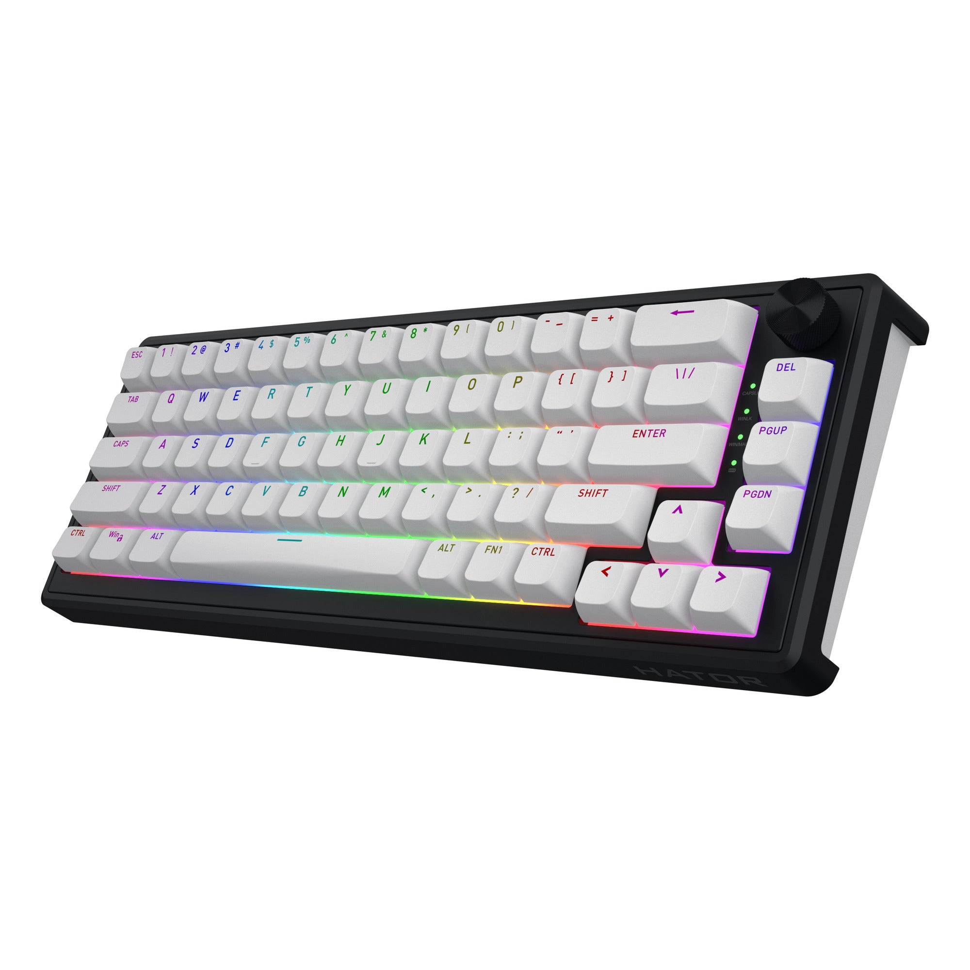 Hator skyfall wireless rgb mechanisch gaming toetsenbord (zwart, us lay-out (qwerty), hator aurum sterling, 65%, rgb, double shot abs, hot-swap, 2.4ghz | bluetooth | usb-c)