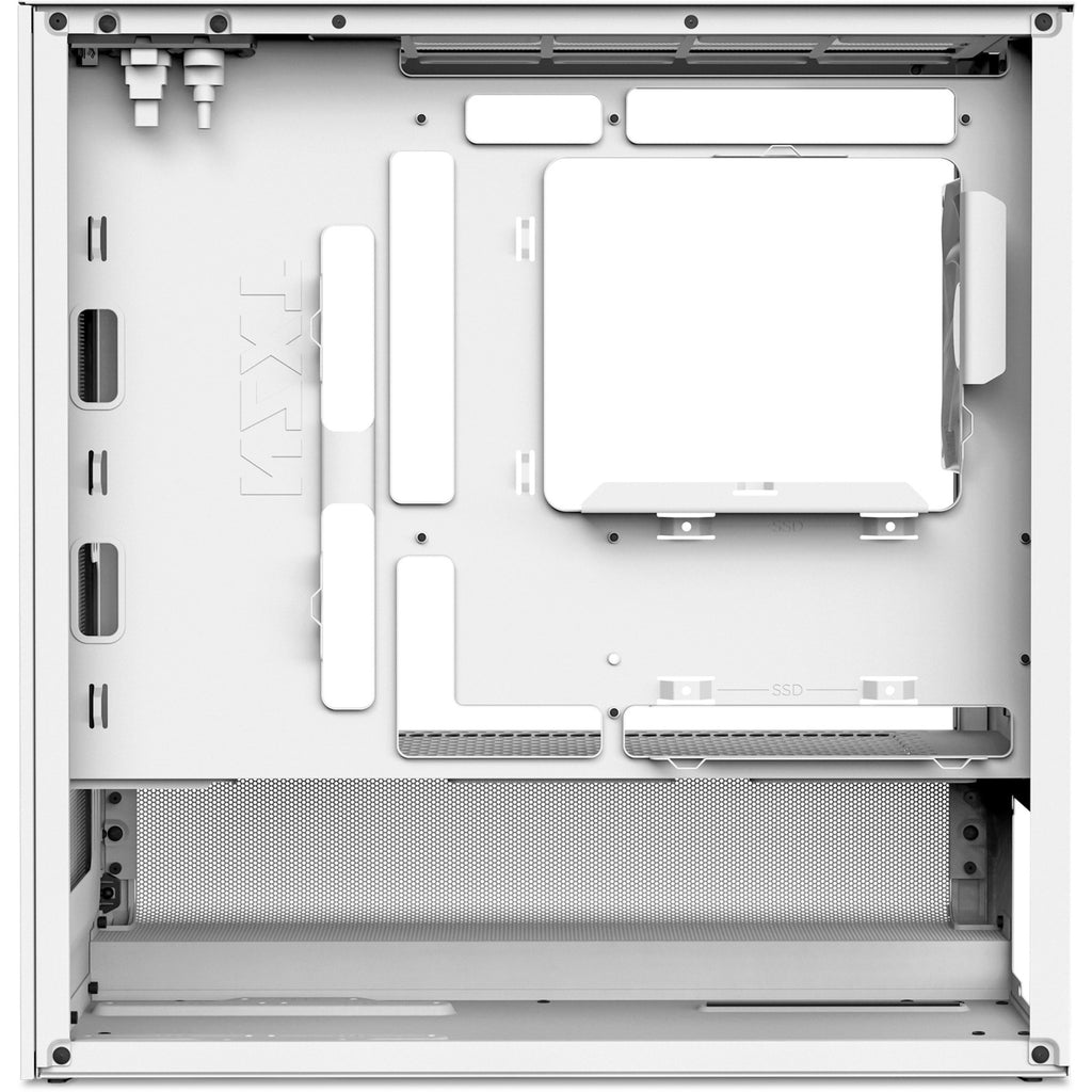 Nzxt h3 flow midi tower behuizing (wit (mat) | 1x usb-a | 1x usb-c | tempered glass)