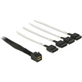 Delock mini sas hd sff-8643 > 4x sata 7-pin kabel (zwart, 0,5 meter)