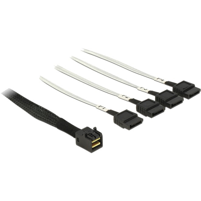 Delock mini sas hd sff-8643 > 4x sata 7-pin kabel (zwart, 0,5 meter)