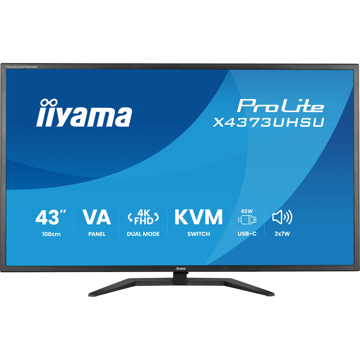Iiyama prolite x4373uhsu-b2 42.5 4k ultra hd monitor (zwart (mat), 1x displayport, 2x hdmi, 3x usb-c, 2x usb-a)