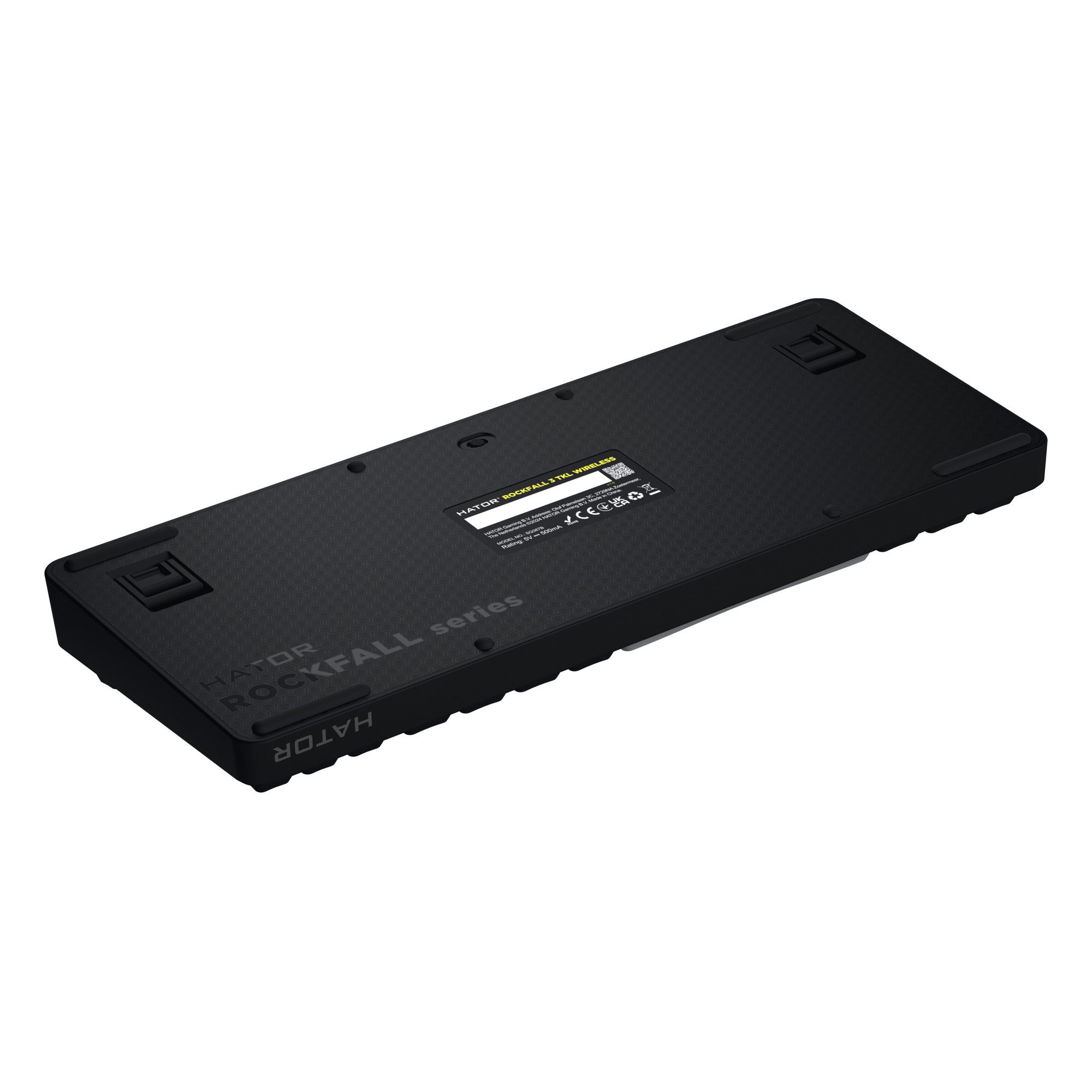Hator rockfall 3 tkl wireless rgb mechanisch gaming toetsenbord (zwart, us lay-out (qwerty), 80% (tkl), rgb, pbt keycaps, hotswap, 2.4 ghz bluetooth usb-c)