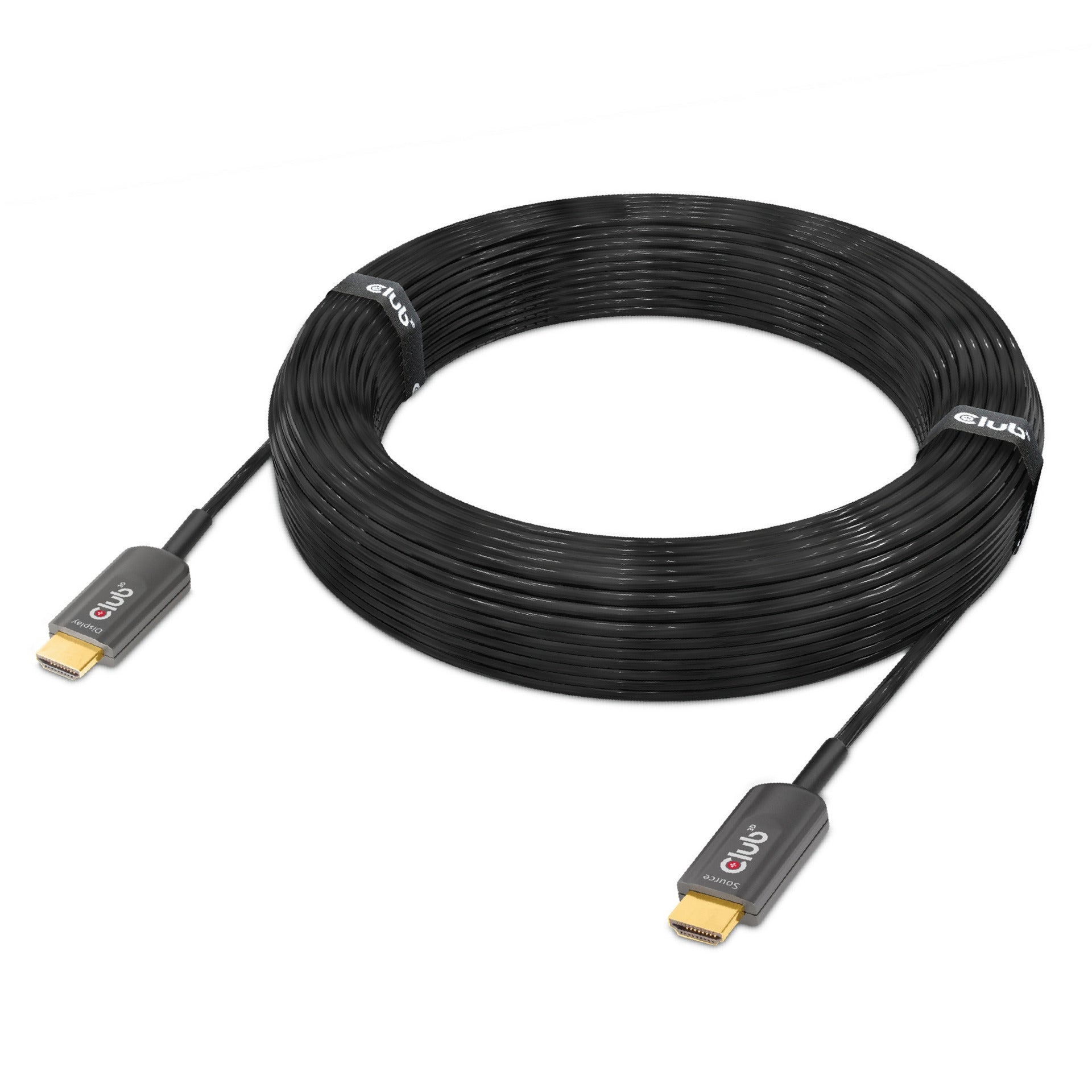 Club 3d ultra high speed aoc hdmi 2.1 gecertificeerde unidirectioneel kabel male-male (zwart, 20 meter, 4k 120hz, 8k 60hz, 48gbps)