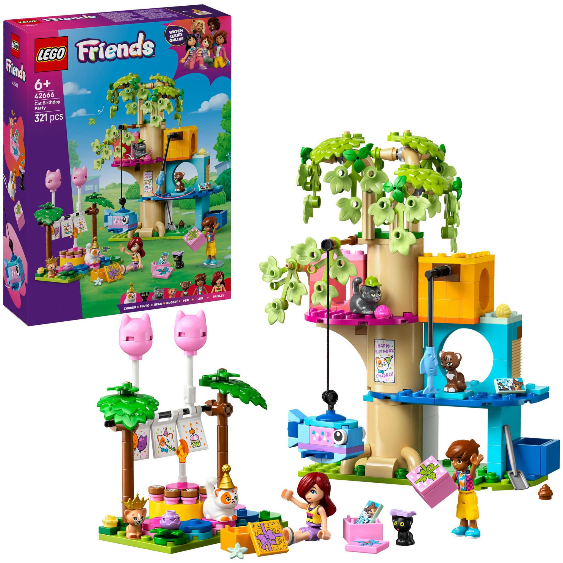 Lego friends 42666 kattenverjaardagsfeestje en boomhut