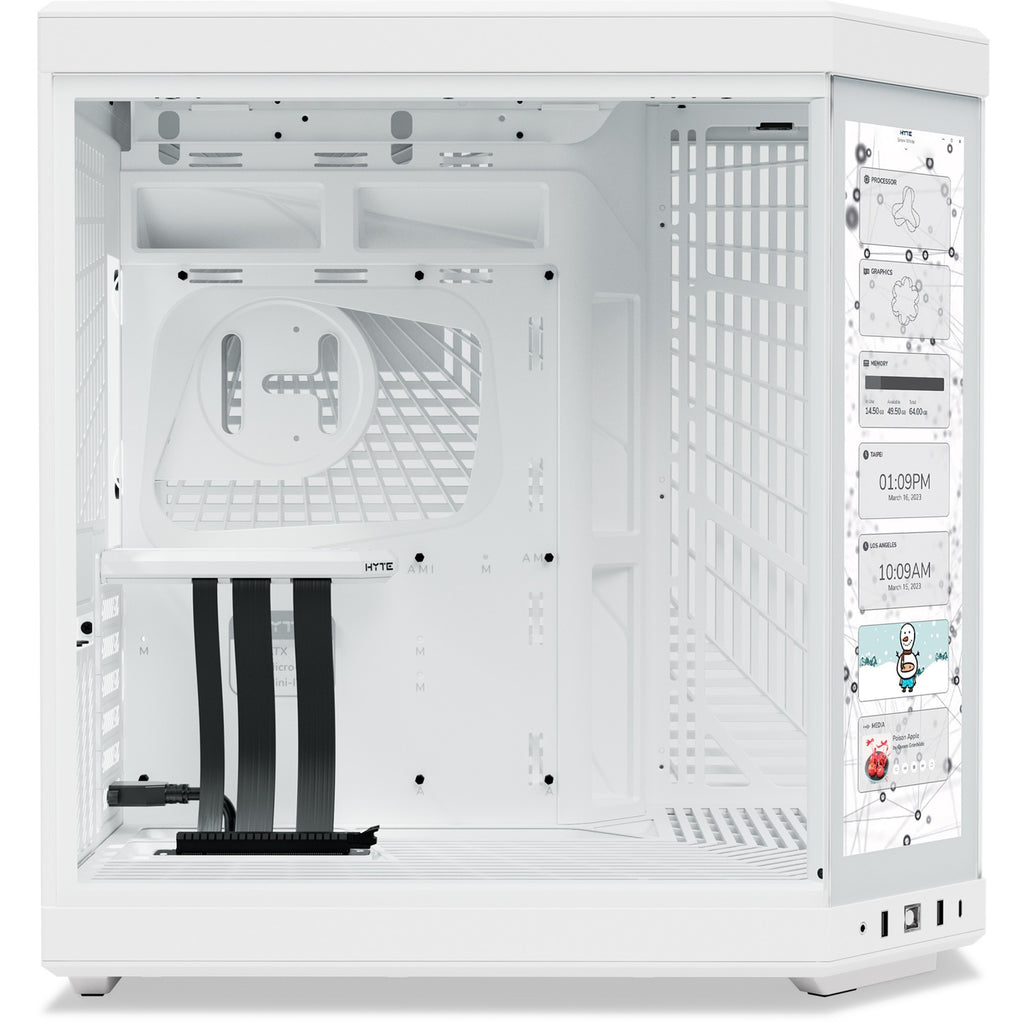 Hyte y70 touch infinite midi tower behuizing (wit | 2x usb-a | 1x usb-c | tempered glass)