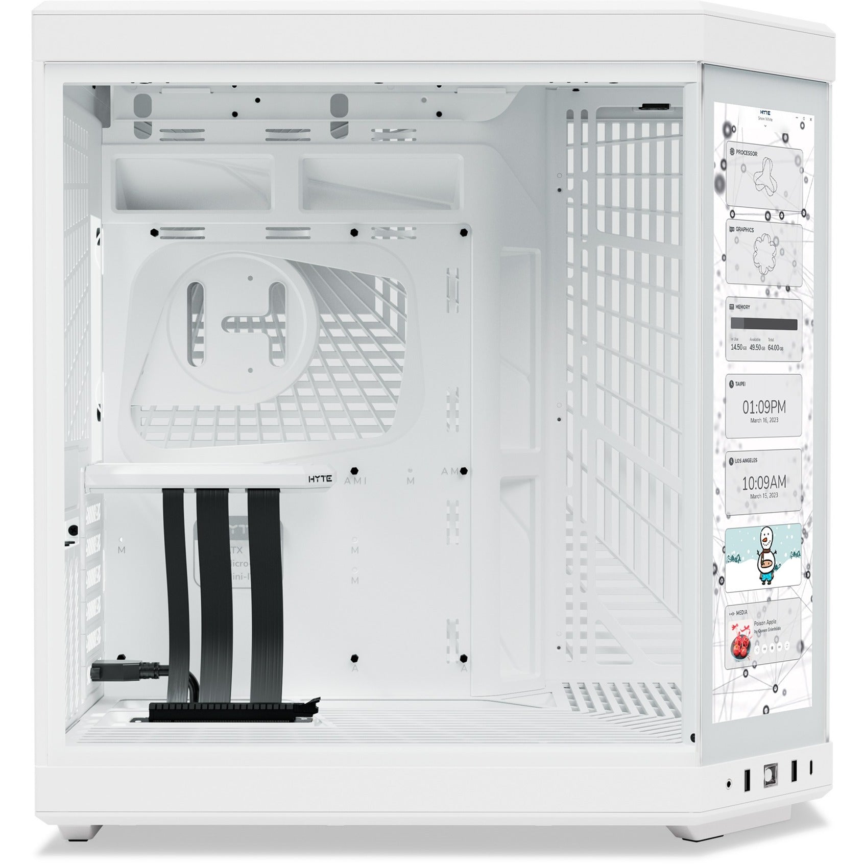 Hyte y70 touch infinite midi tower behuizing (wit | 2x usb-a | 1x usb-c | tempered glass)