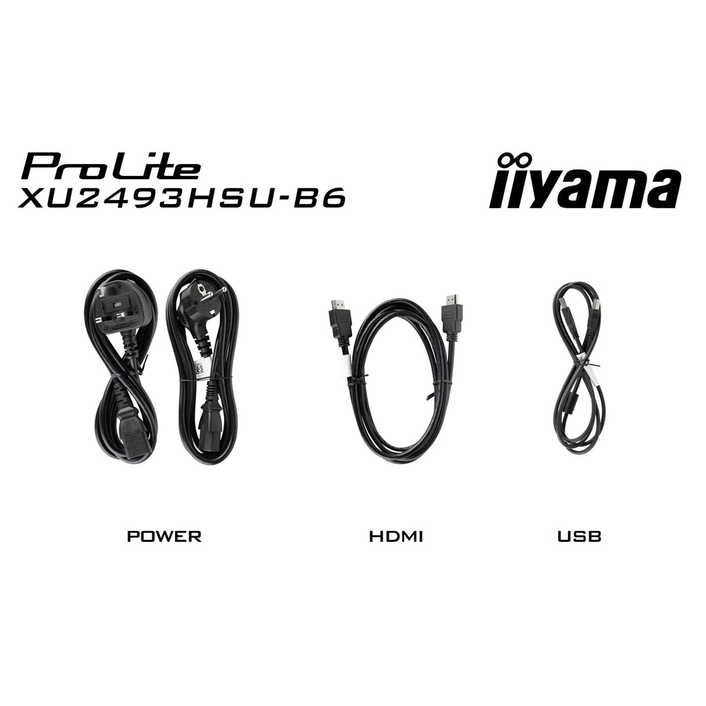 Iiyama prolite xu2493hsu-b7 24 monitor (zwart (mat), hdmi, displayport, 2x usb-a, usb-b)