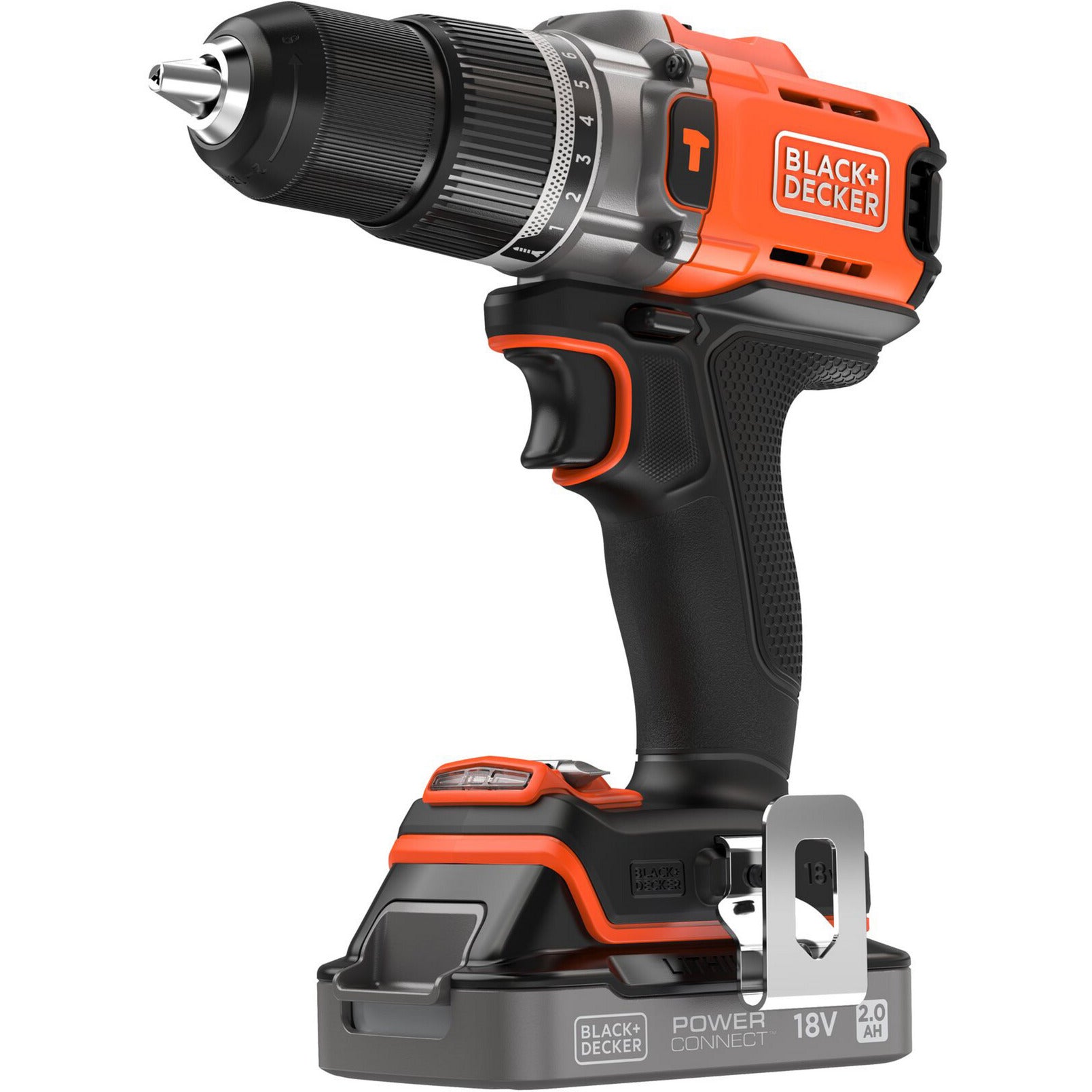 Black+decker 18v schroefklopboormachine + 18v excentrische schuurmachine bundel (zwart oranje)