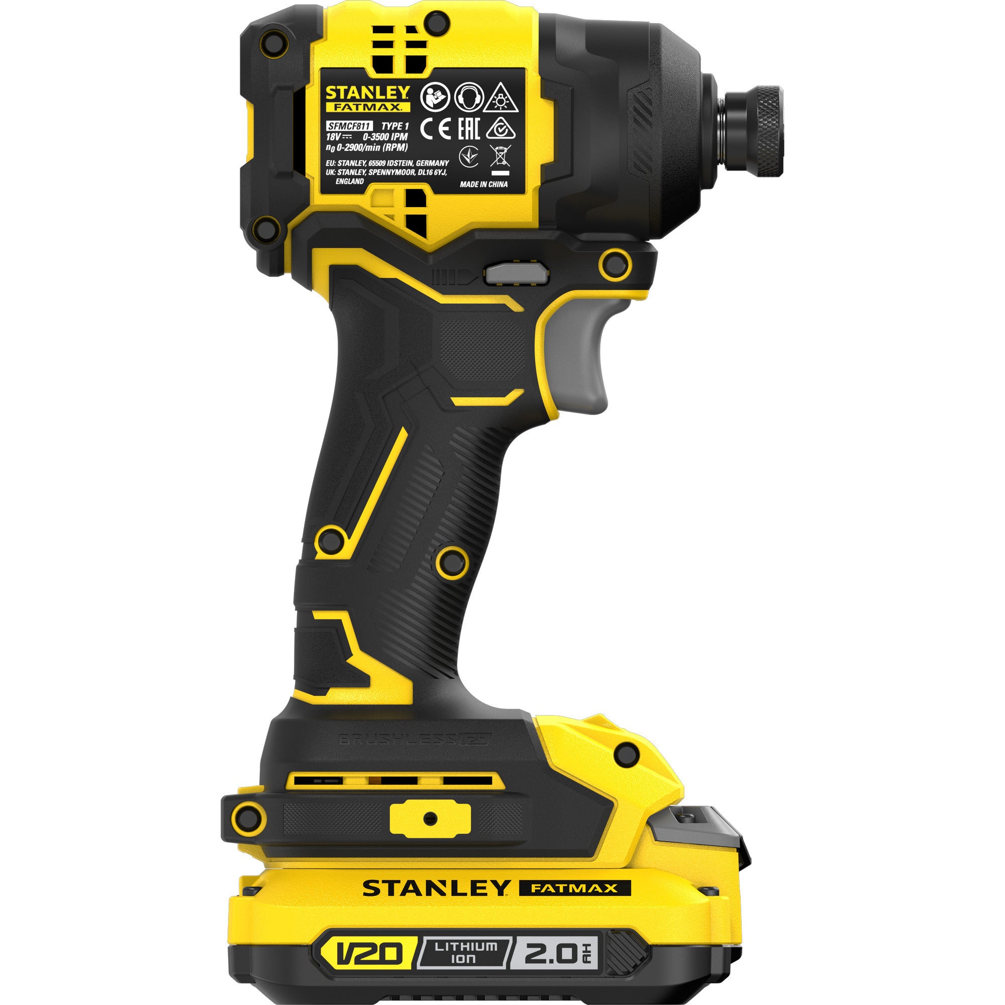 Stanley fatmax v20 18v slagschroevendraaier (zwart geel, accu en oplader inbegrepen, met koffer)
