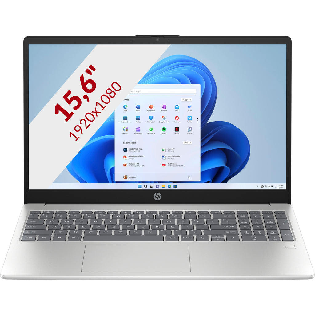 Hp 15-fd1085nd (cc5z6ea#abh) 15.6 laptop (zilver | core 7 150u | intel graphics | 16 gb | 1 tb ssd)