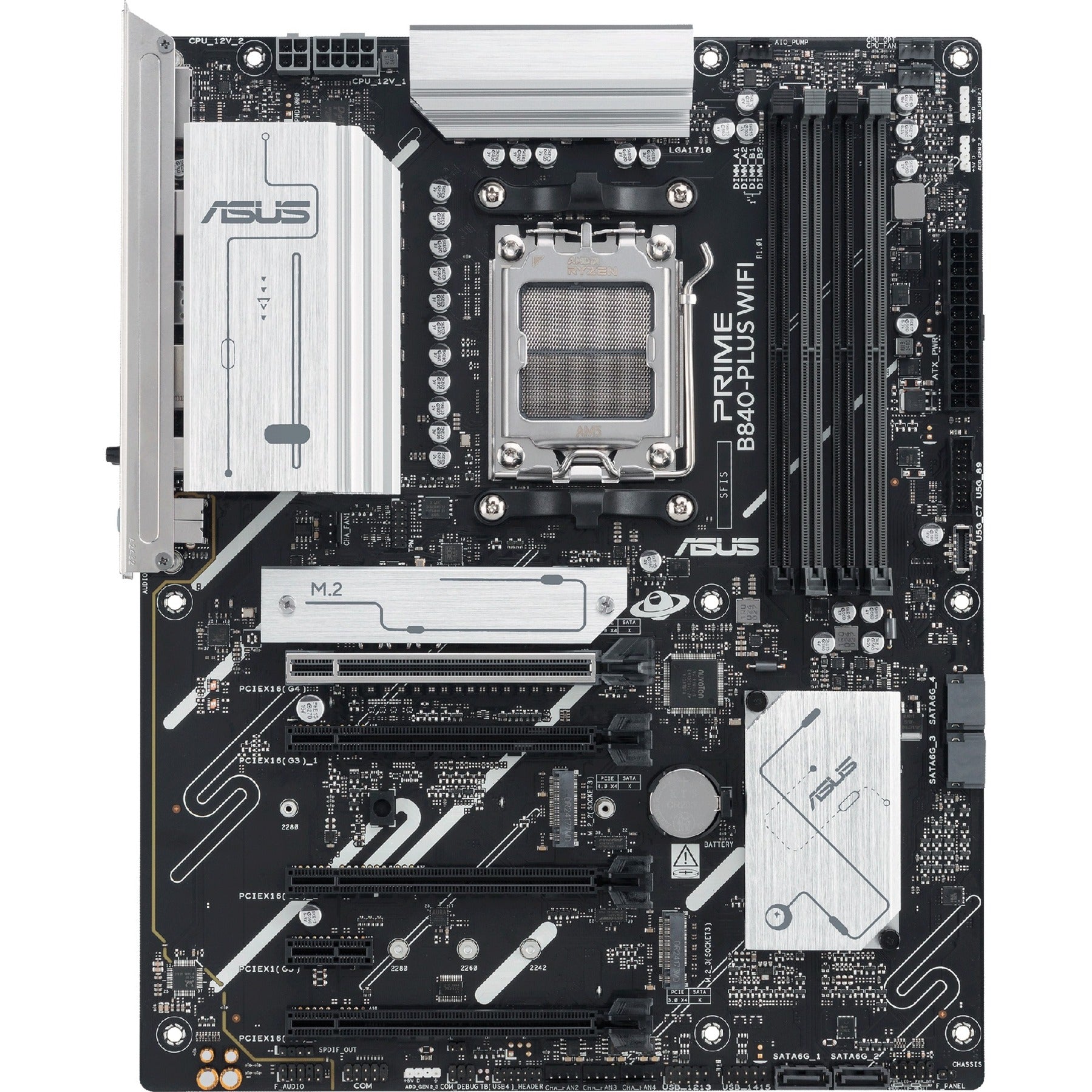 Asus prime b840-plus wifi socket am5 moederbord (raid, 2.5 gbe-lan, wi-fi 6e, bt, sound, atx)