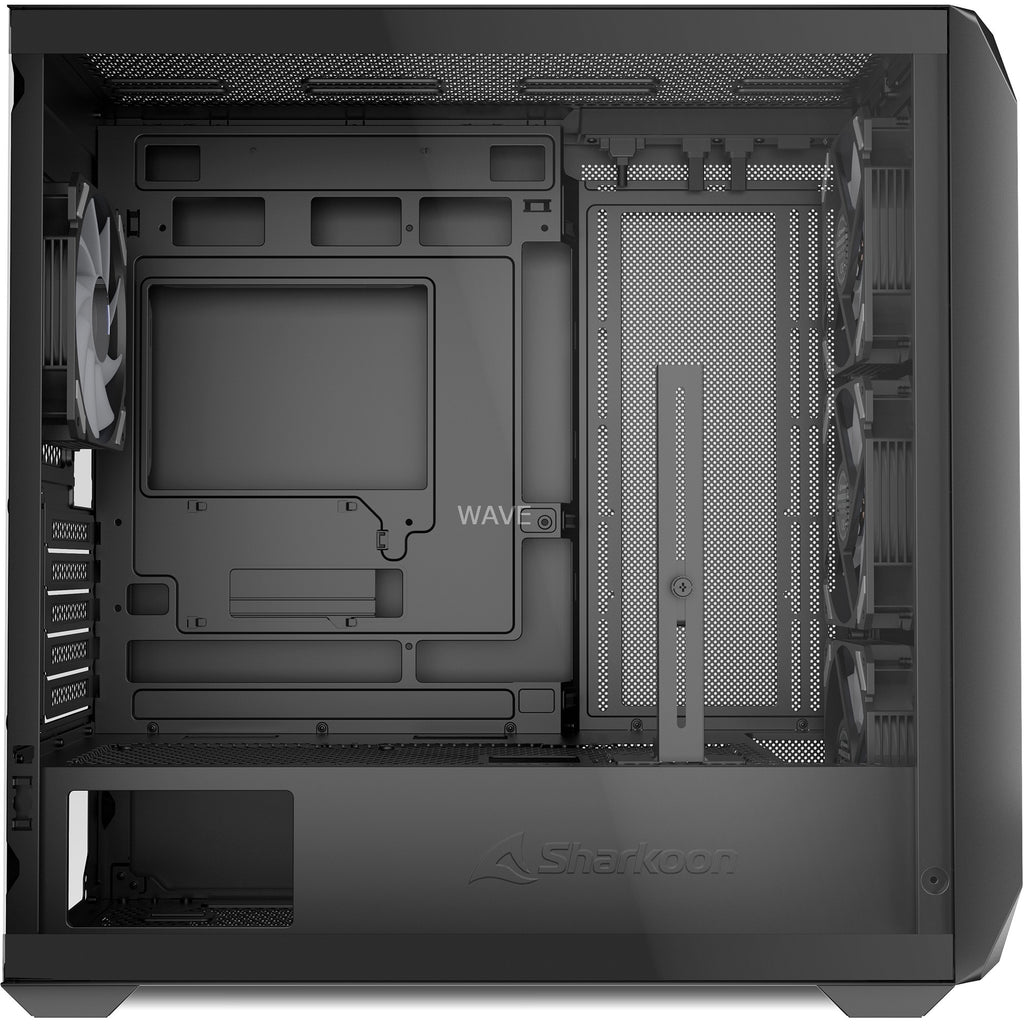 Sharkoon mk3 rgb mini tower behuizing (zwart | 2x usb-a | 1x usb-c | rgb | tempered glass)