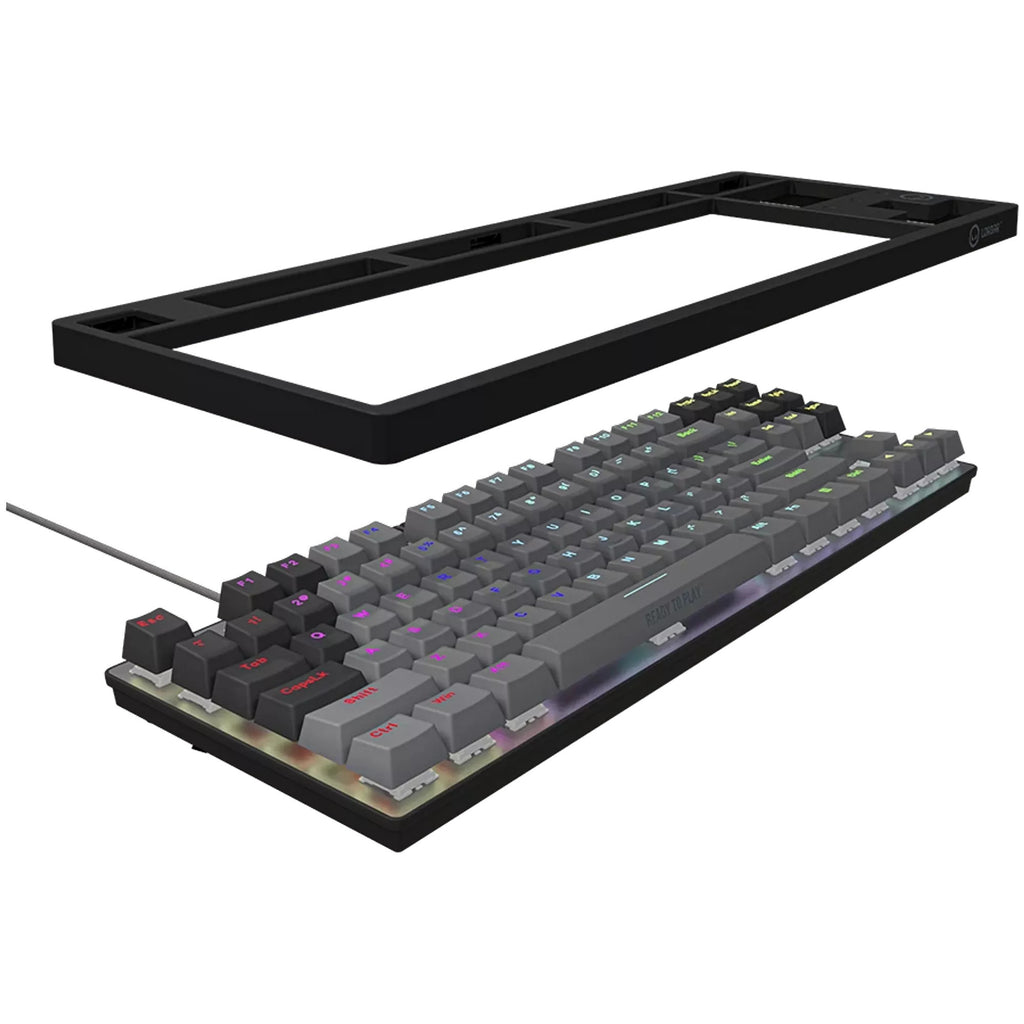 Lorgar azar 514tkl rgb mechanisch gaming toetsenbord (zwart, us lay-out (qwerty), logar dream, 80% (tkl), rgb)