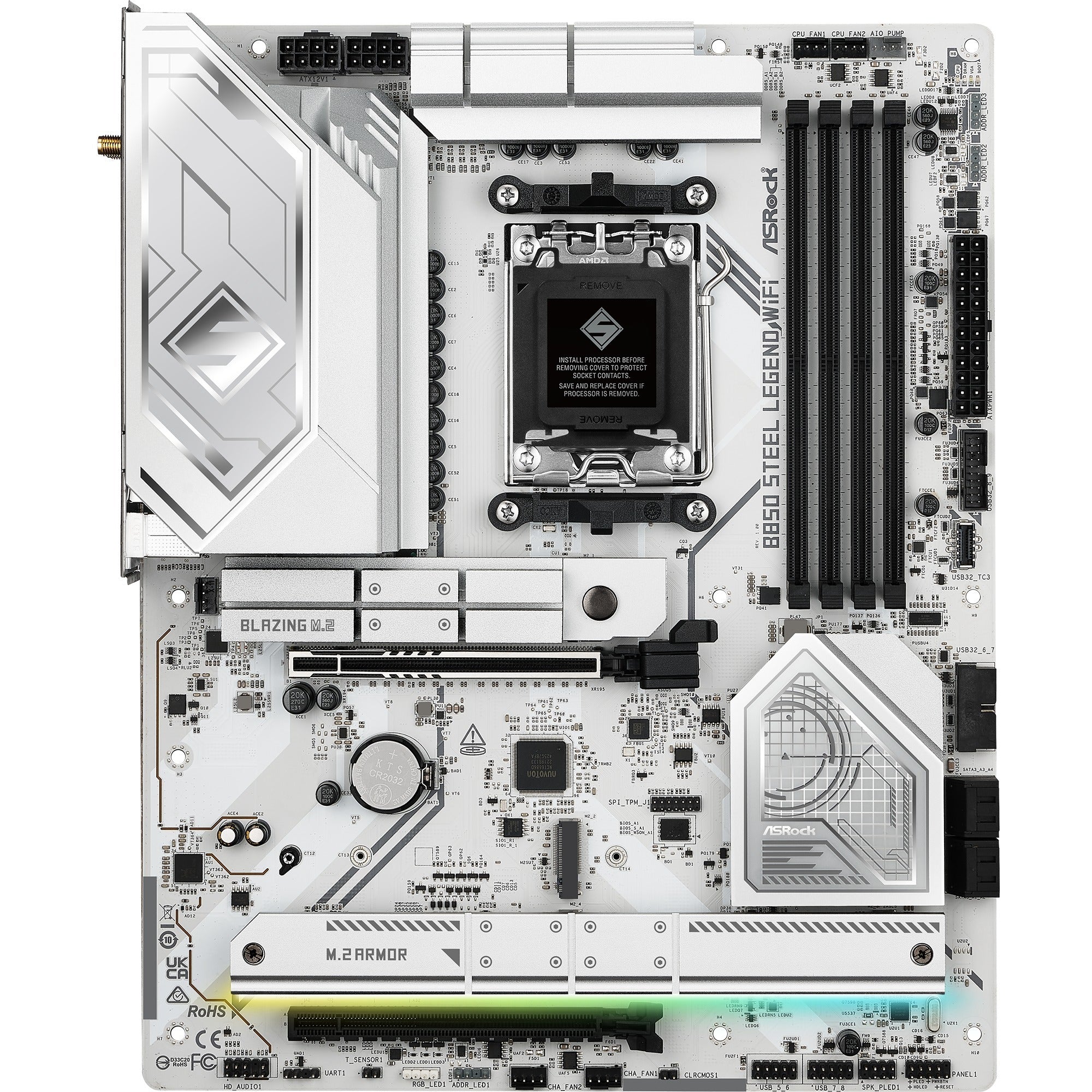 Asrock b850 steel legend wifi socket am5 moederbord (raid, 2.5 gb-lan, wi-fi 7, bt, sound, atx)