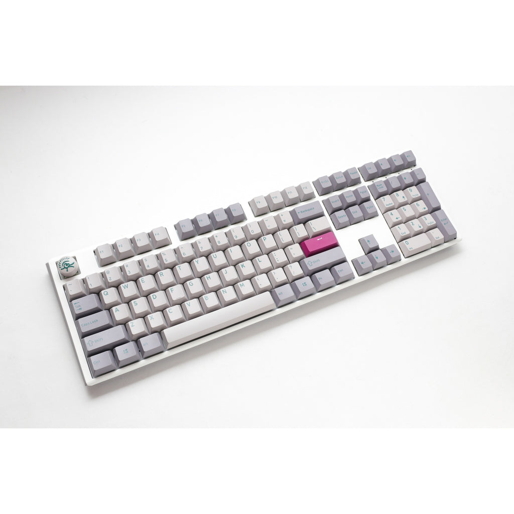 Ducky one 3 mist grey, toetsenbord (lichtgrijs, us lay-out, cherry mx red, rgb led, double-shot pbt, hot-swappable, quack mechanics)