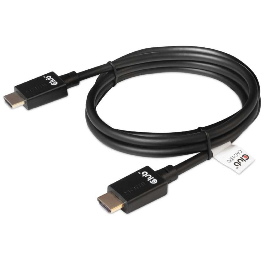 Club 3d ultra high speed hdmi 2.1 gecertificeerde kabel male-male (zwart, 1,5 meter, 4k 120hz, 8k 60hz, 48 gbps)