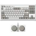 8bitdo retro mechanical keyboard m edition, gaming toetsenbord (grijs donkerrood, us lay-out, kailh box white, tkl, bluetooth low energy, wireless 2.4g, usb)