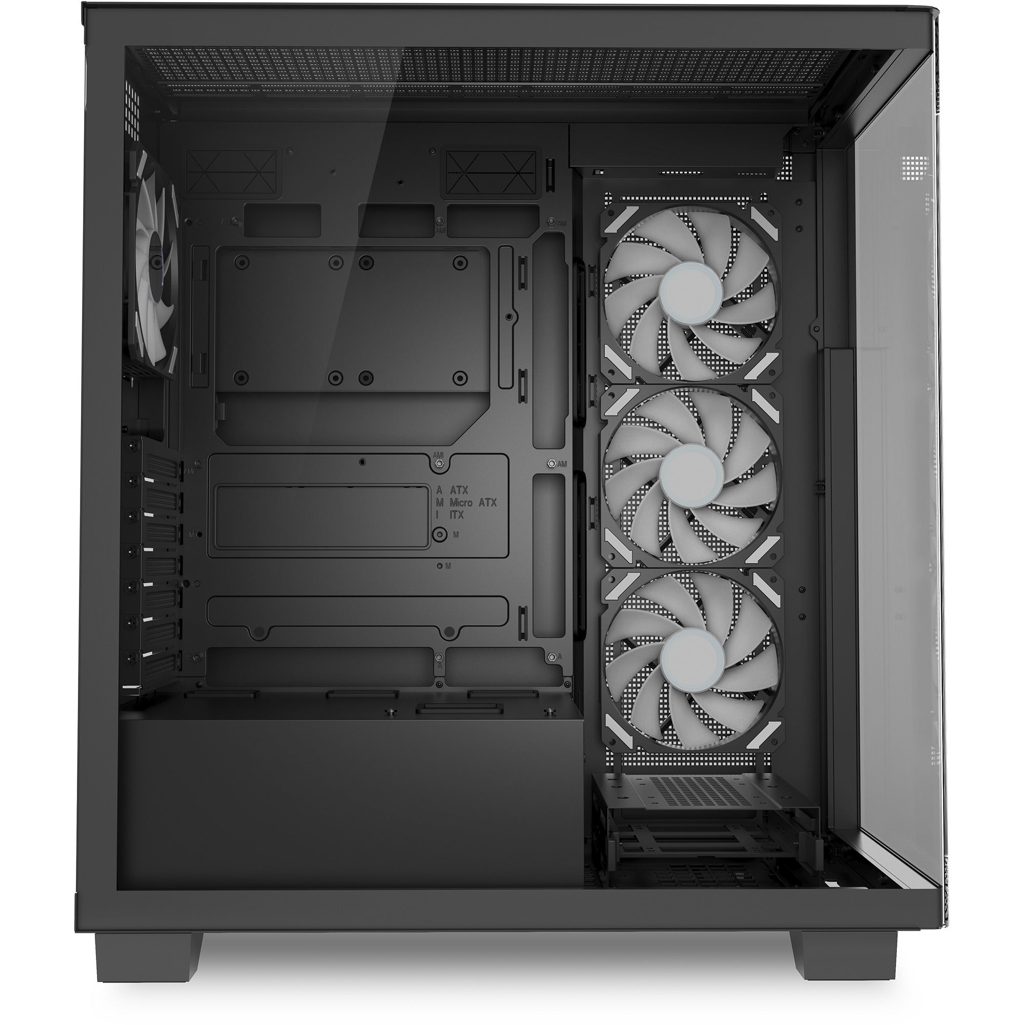 Sharkoon elite shark ca500 midi tower behuizing (zwart | 2x usb-a | 1x usb-c | rgb | tempered glass)