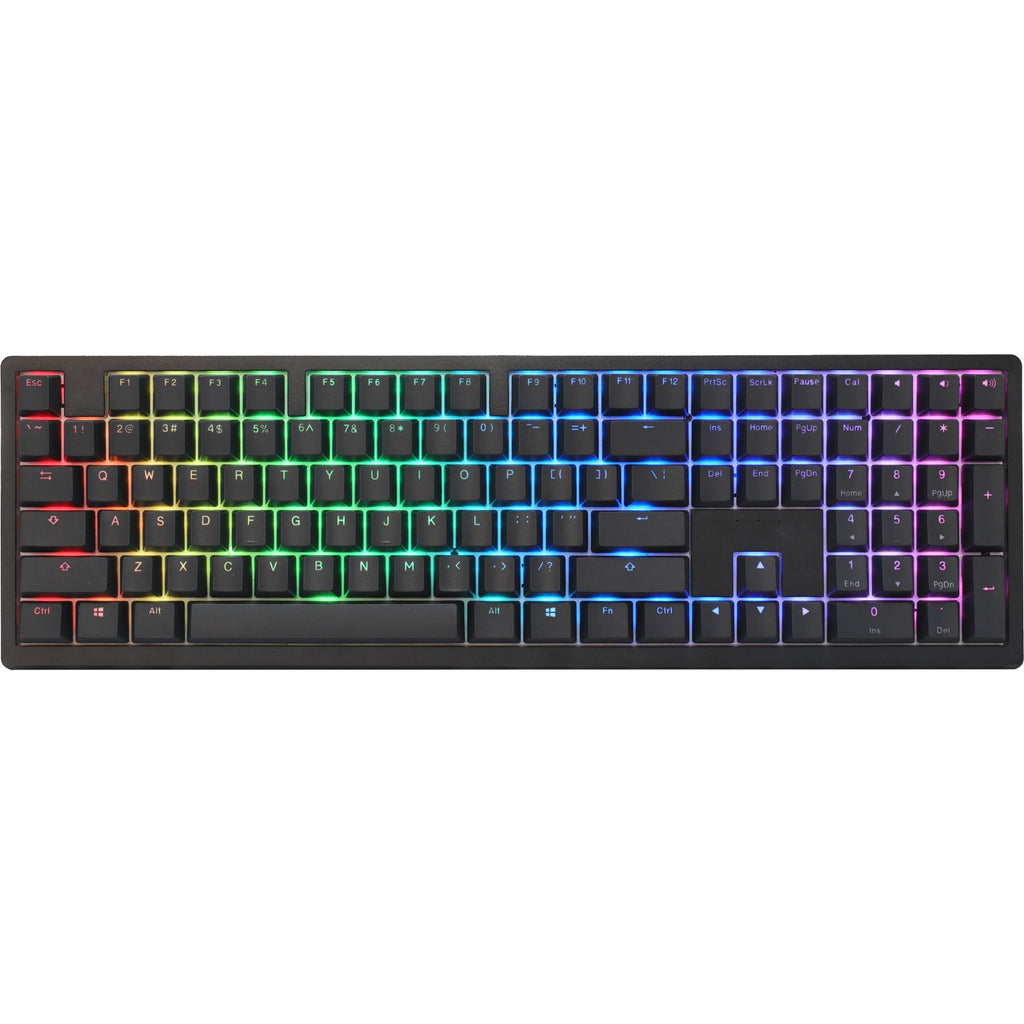 Ducky zero 6108 classic black, gaming toetsenbord (zwart wit, us lay-out, cherry mx2a speed silver, rgb leds, double-shot pbt, hot swap, 2.4ghz | bluetooth | usb-c)