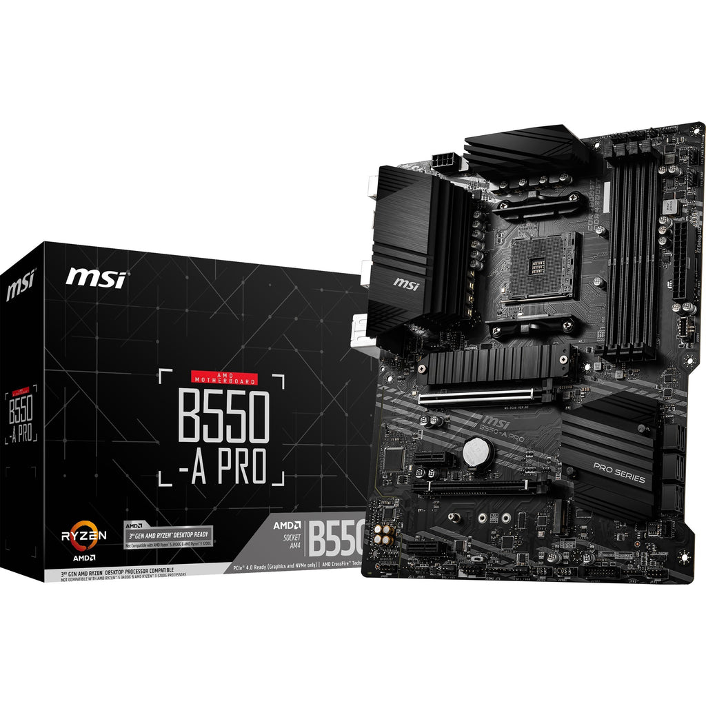Msi b550-a pro socket am4 moederbord (zwart, raid, gb-lan, sound, atx)
