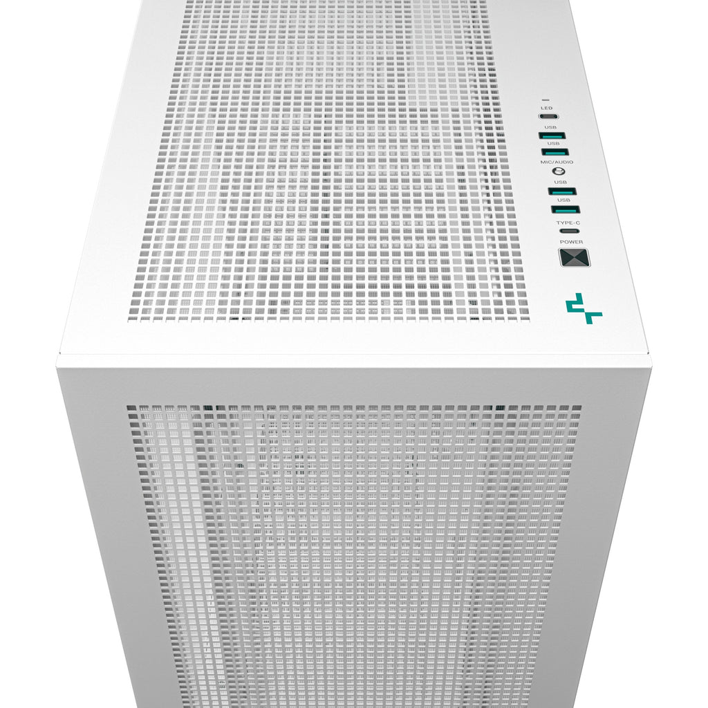 Deepcool morpheus midi tower behuizing (wit | 4x usb-a | 1x usb-c | rgb | tempered glass)
