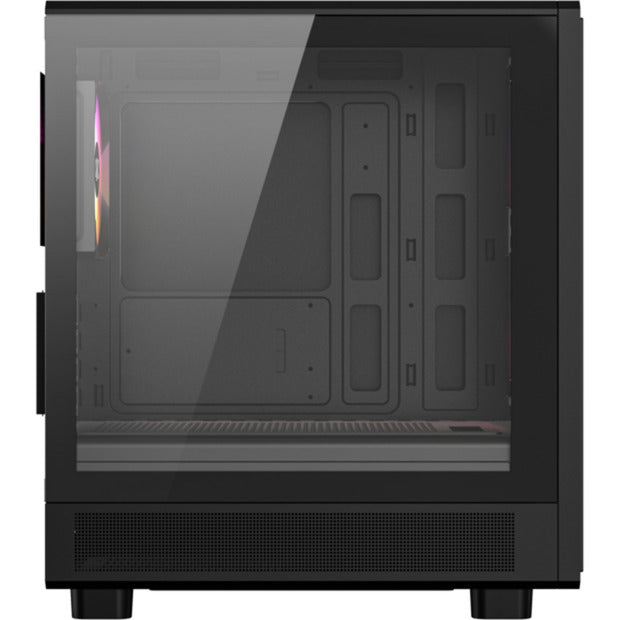 Xyz pc gear atom midi tower behuizing (zwart | 2x usb-a | 1x usb-c | tempered glass)