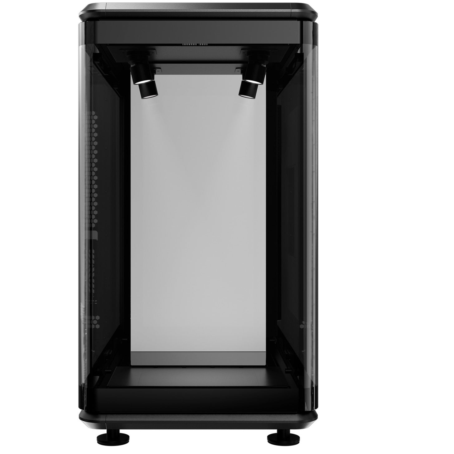 Cooler master masterframe 360 panorama showcase behuizing (zwart | 2x usb-a | 1x usb-c | rgb | tempered glass)