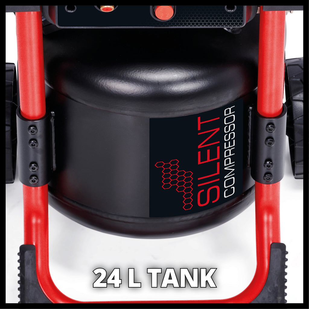 Einhell te-ac 240 24 silent compressor (zwart rood, 24 liter)
