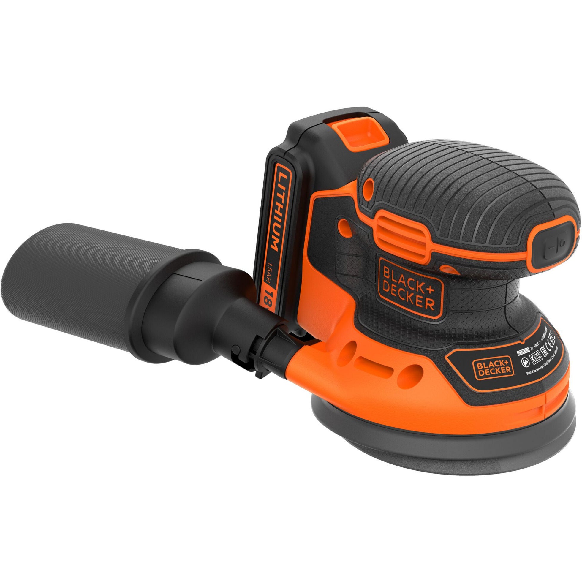 Black+decker bdcros18 18v accu excentrische schuurmachine (zwart oranje, opbergtas, oplader en accu inbegrepen)
