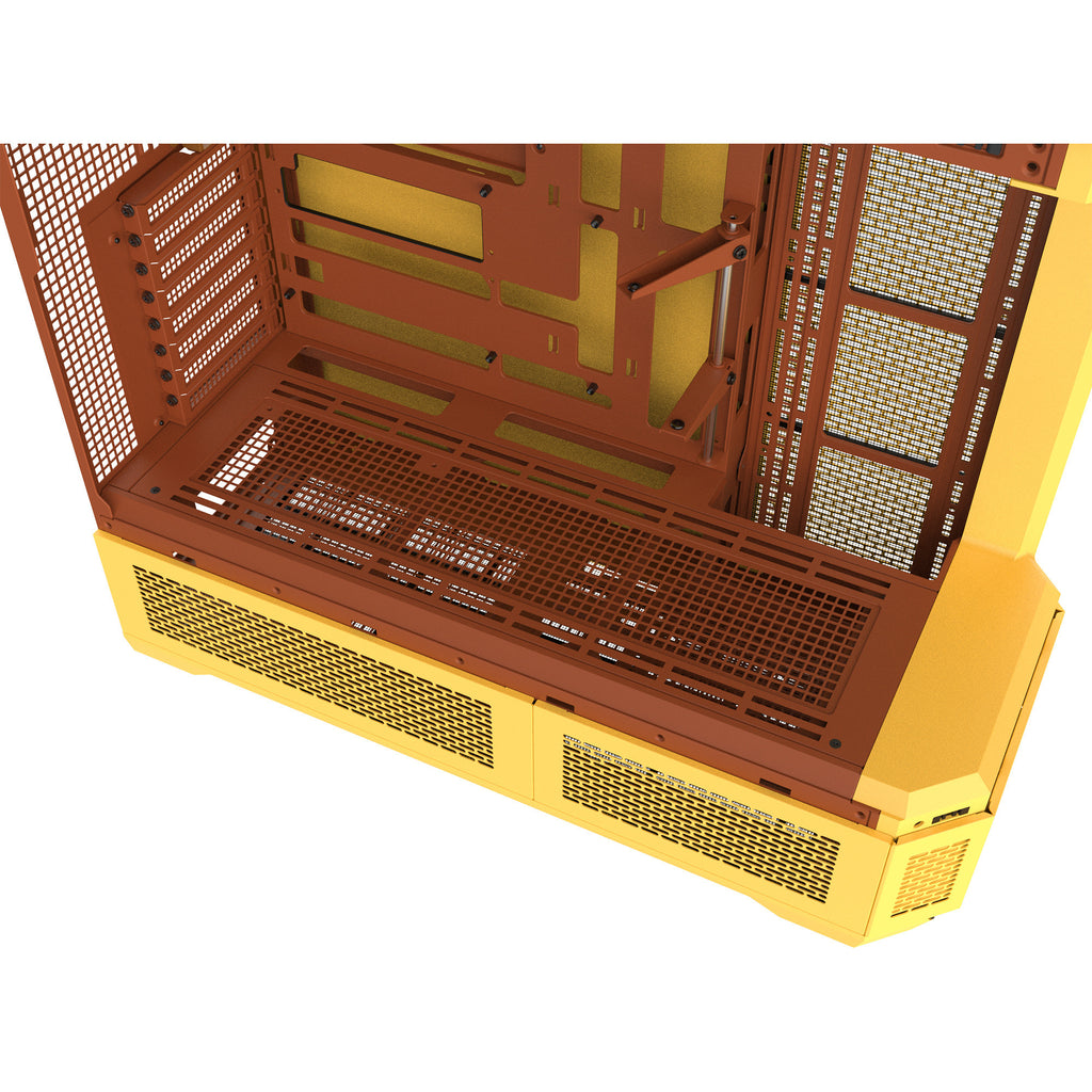 Thermaltake view 600 tg butter caramel big tower behuizing (geel | 2x usb-a | 1x usb-c | tempered glass)