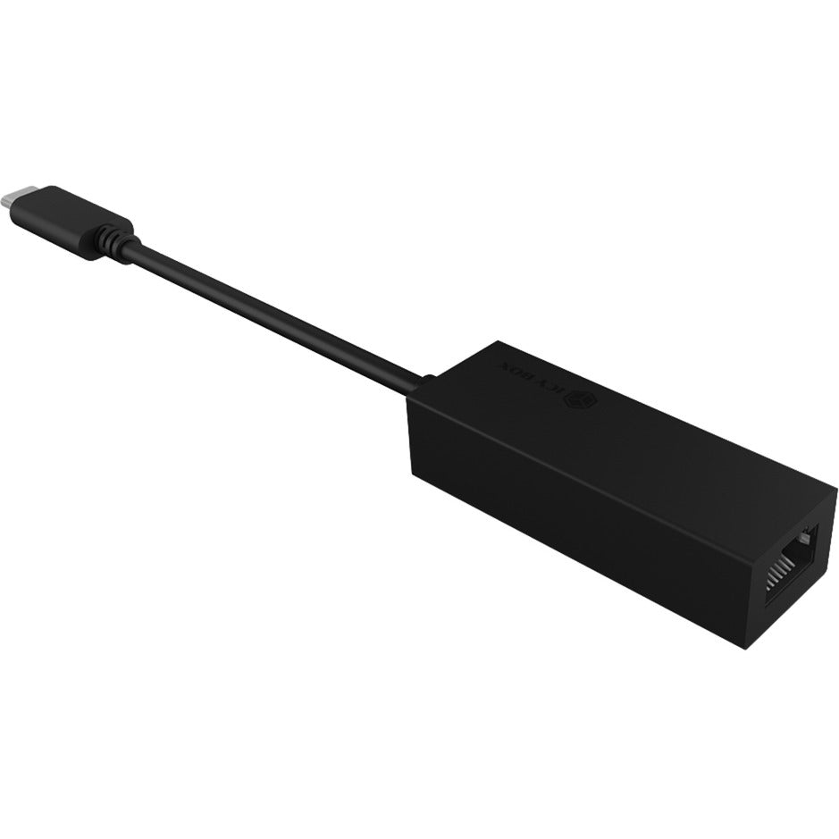 Icy box ib-lan100-c3 usb-c > gigabit ethernet lan adapter (zwart)