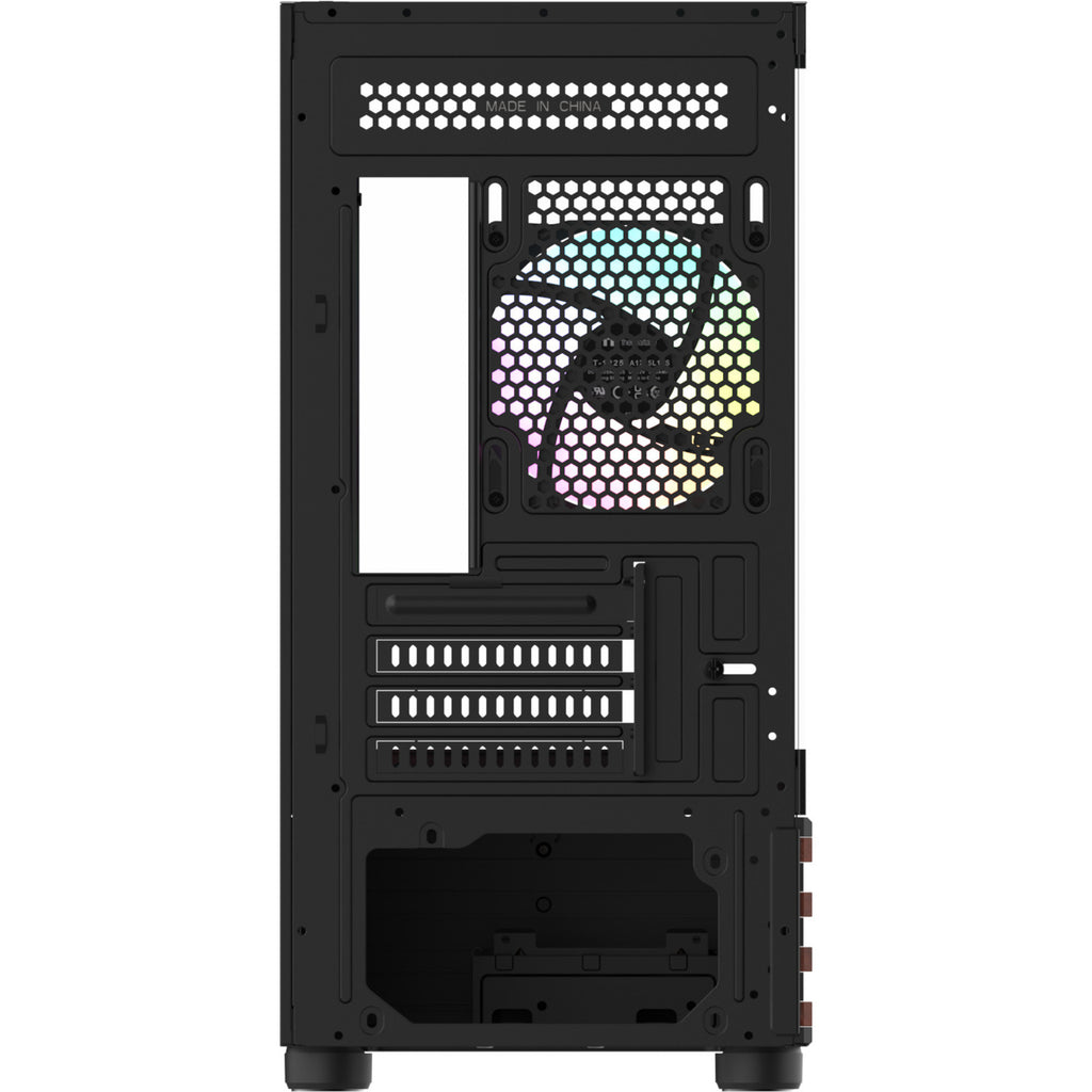 Thermaltake view 170 ws argb mini tower behuizing (zwart houtkleur | 2x usb-a | rgb | window)
